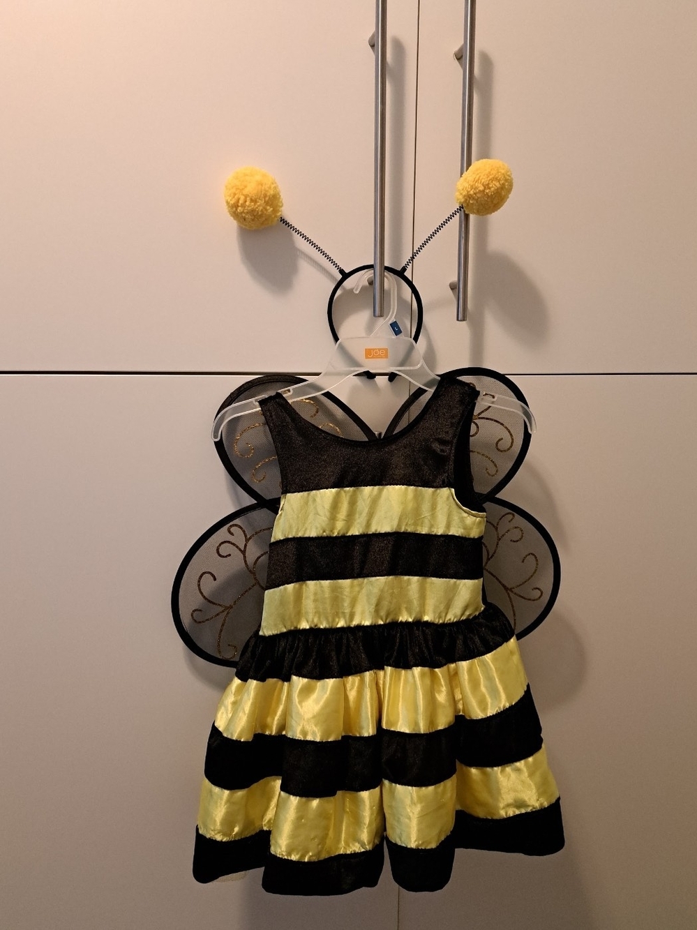 Kids Bumblebee Costume Dress with Antenna Headband - Black & Yellow